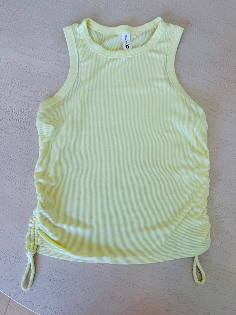 all in motion Ribbed Side-Tie Tank Top - Light Yellow